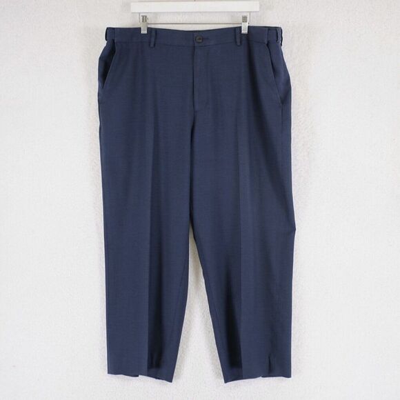 L.L. Bean Comfort Waist Blue Flat Front High Rise Chino Pants 40/27 Tagged 38W - Picture 1 of 8